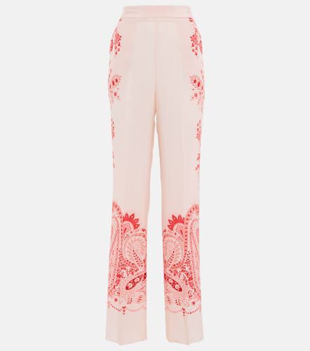 Pantalon imprimé à taille haute en soie - Etro - Modalova