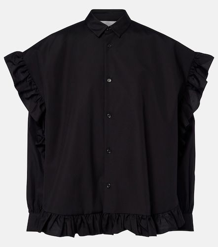Kei Ninomiya Blouse en coton à volants - Noir Kei Ninomiya - Modalova