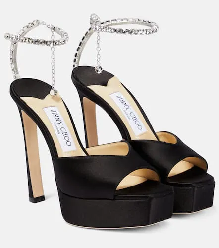 Sandales Saeda 125 à plateau en satin à ornements - Jimmy Choo - Modalova