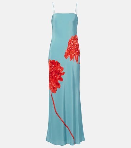 Robe longue Amelie en soie à motif floral - SIR - Modalova