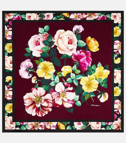 Foulard en satin de soie à fleurs - Dolce&Gabbana - Modalova