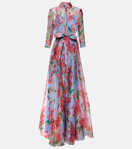 Robe longue en soie à fleurs - Carolina Herrera - Modalova