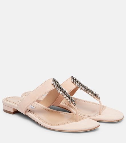 Mules Bizaba en daim à ornements - Manolo Blahnik - Modalova