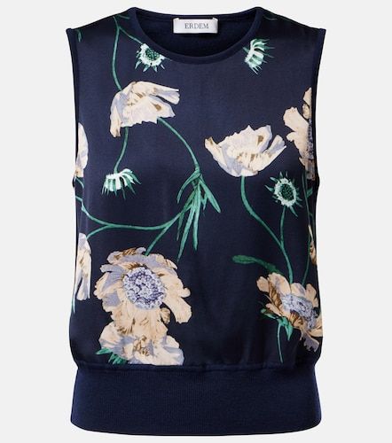 Pull sans manches en laine à fleurs - Erdem - Modalova