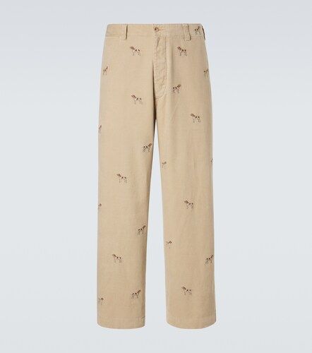 Pantalon droit brodé en velours côtelé - Polo Ralph Lauren - Modalova