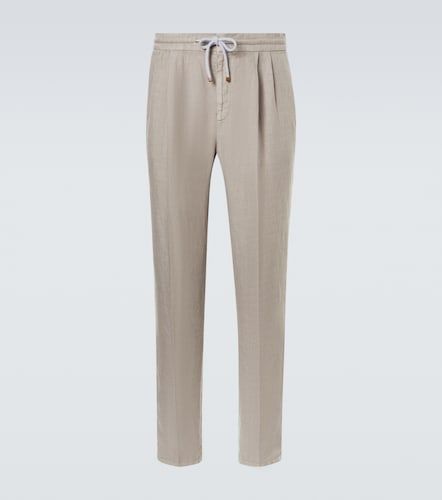 Pantalon droit en lin - Brunello Cucinelli - Modalova