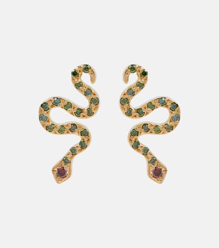 Boucles d’oreilles Little Snake en or jaune 18 ct et diamants - Ileana Makri - Modalova