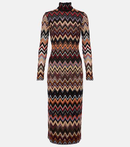 Robe midi Zig Zag en laine mélangée - Missoni - Modalova