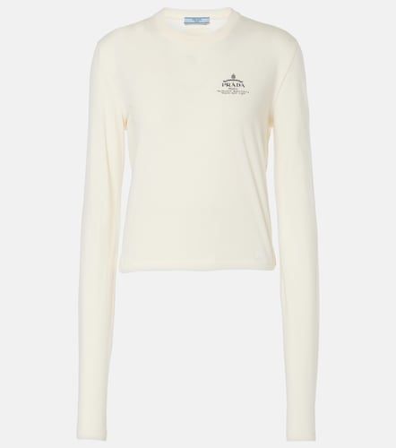 Top en jersey de coton à logo - Prada - Modalova