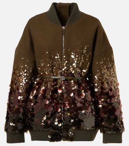 Veste bomber en laine à sequins - Gucci - Modalova