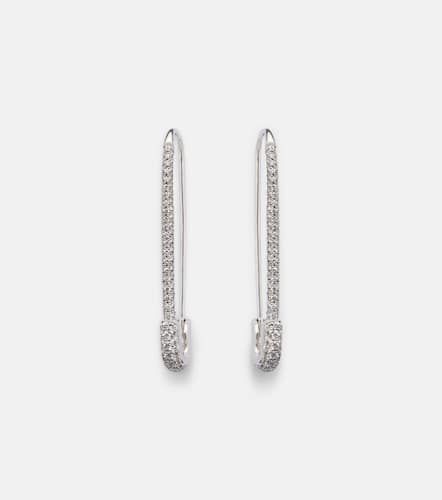 Boucles d'oreilles Extra Large Safety Pin en or blanc 18 ct et diamants - Anita Ko - Modalova