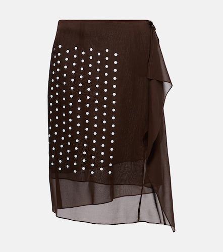 Jupe midi en soie mélangée à pois - Dries Van Noten - Modalova