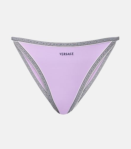 Culotte de bikini à logo brodé - Versace - Modalova