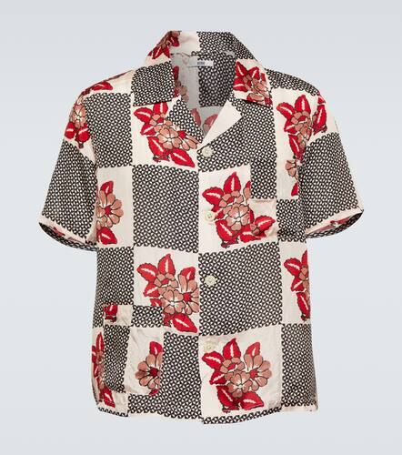 Bode Chemise Checker Bloom en soie - Bode - Modalova
