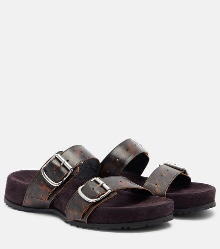 Mules en cuir et daim - Dries Van Noten - Modalova