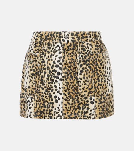 Mini-jupe en coton à imprimé léopard - Blumarine - Modalova