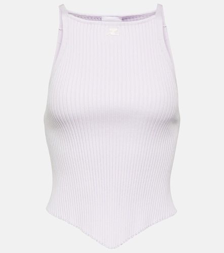 Courrèges Top en maille côtelée à logo - Courreges - Modalova