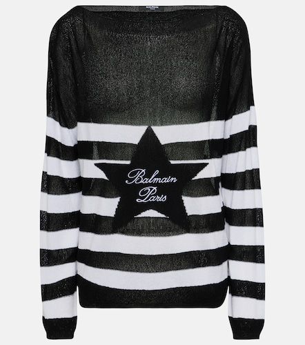 Balmain Pull à rayures et logo - Balmain - Modalova