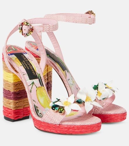 Sandales Taormina 135 en raphia - Dolce&Gabbana - Modalova