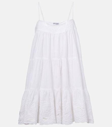 Robe nuisette en popeline de coton à broderie - Juliet Dunn - Modalova