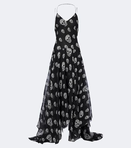 McQueen Robe longue Skull en soie - McQueen - Modalova