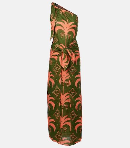 Robe longue asymétrique imprimée en lin - Johanna Ortiz - Modalova