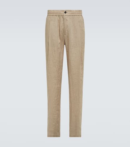 Pantalon droit en lin - Giorgio Armani - Modalova