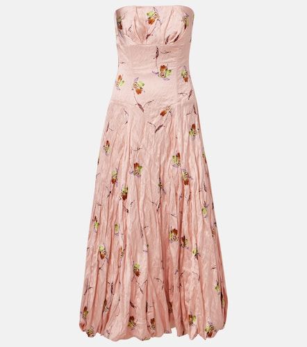 Robe bustier Kaia en satin à fleurs - Emilia Wickstead - Modalova