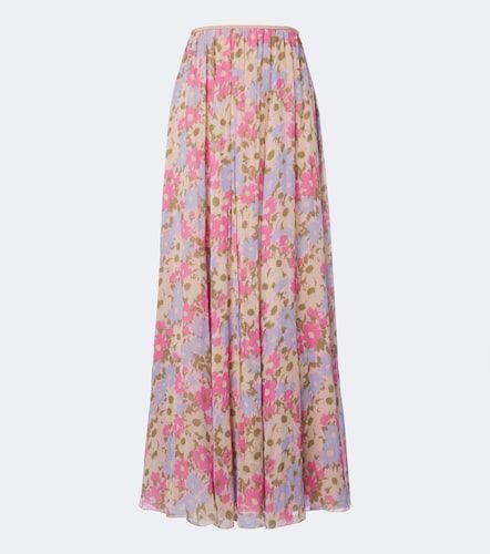Jupe longue en soie à fleurs - Valentino - Modalova
