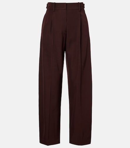 Pantalon droit en laine et coton - Brunello Cucinelli - Modalova