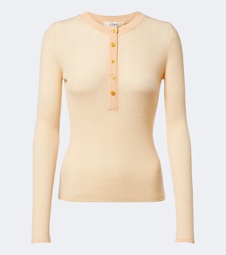 Chloé Top Henley en laine - Chloe - Modalova