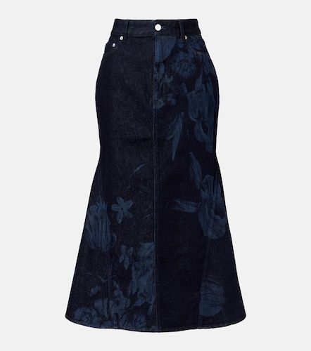 Erdem Jupe midi en jean à fleurs - Erdem - Modalova