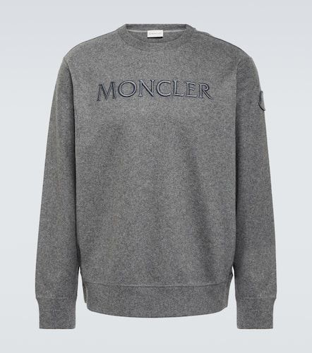 Sweat-shirt en laine mélangée à logo - Moncler - Modalova
