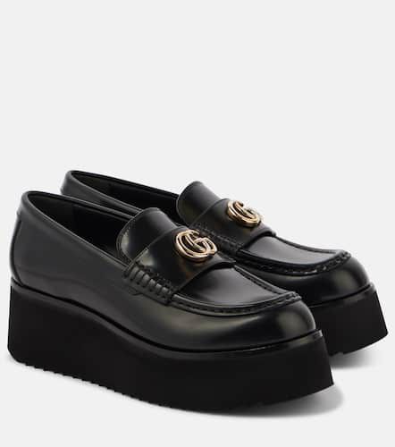 Mocassins à plateforme Double G en cuir - Gucci - Modalova