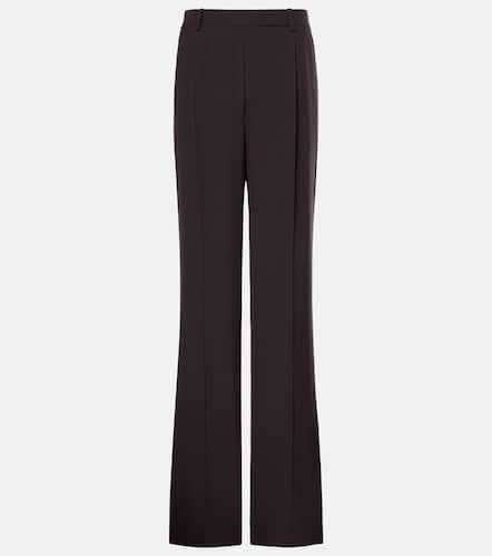 Pantalon droit à taille haute en crêpe de soie - Saint Laurent - Modalova