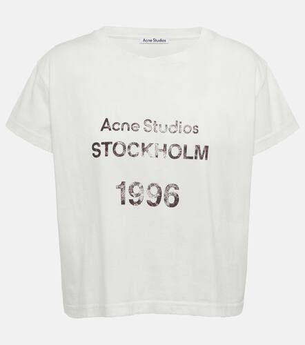 T-shirt raccourci imprimé en coton - Acne Studios - Modalova