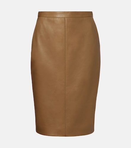 Jupe crayon Cassandre en cuir - Saint Laurent - Modalova