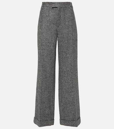 Pantalon évasé en laine mélangée à chevrons - Brunello Cucinelli - Modalova