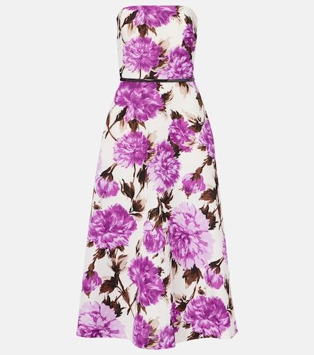 Robe midi en coton mélangé à fleurs - Max Mara - Modalova