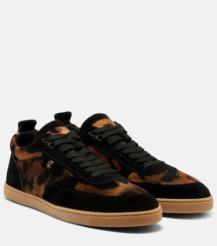 Baskets en cuir façon poulain et daim - Christian Louboutin - Modalova