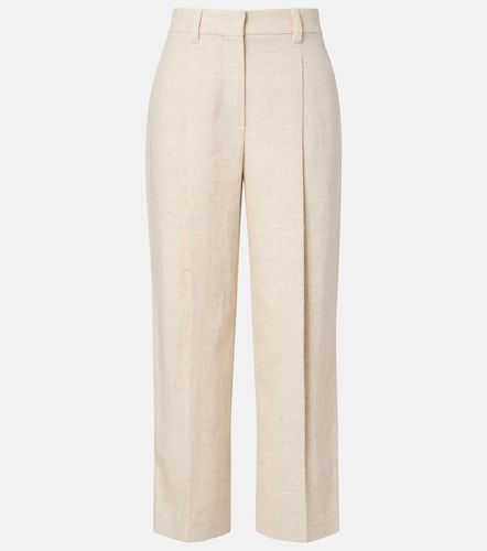 Pantalon ample raccourci en lin et soie - Brunello Cucinelli - Modalova