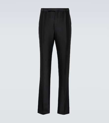 Pantalon droit en laine et soie - Saint Laurent - Modalova