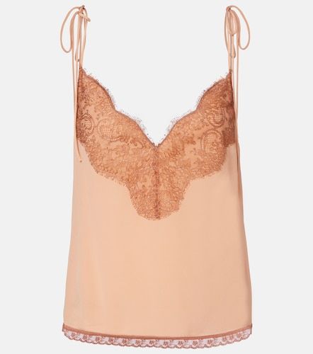Top en crêpe de soie et dentelle - Valentino - Modalova