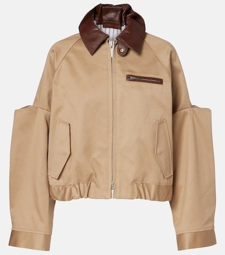 Veste blouson en coton et cuir - Sacai - Modalova