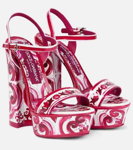 Sandales à plateau imprimées en cuir - Dolce&Gabbana - Modalova
