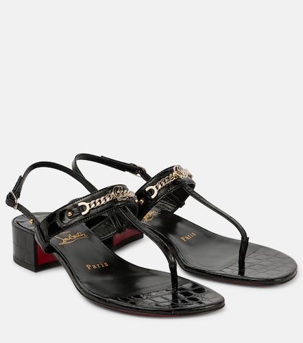 Sandales MJ en cuir façon croco - Christian Louboutin - Modalova