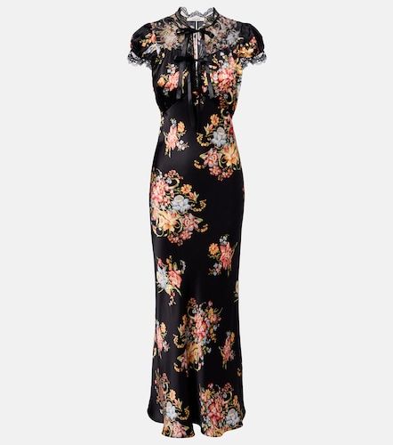 Robe midi en soie et dentelle à fleurs - Rodarte - Modalova