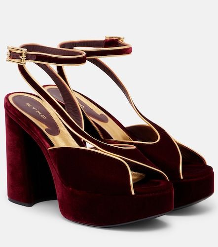 Etro Sandales à plateau en velours - Etro - Modalova