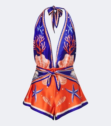 Retrofête Combi-short Ledda en soie mélangée à imprimé - Retrofete - Modalova