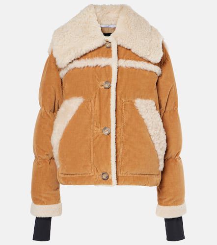 Veste en velours côtelé et shearling - Moncler - Modalova